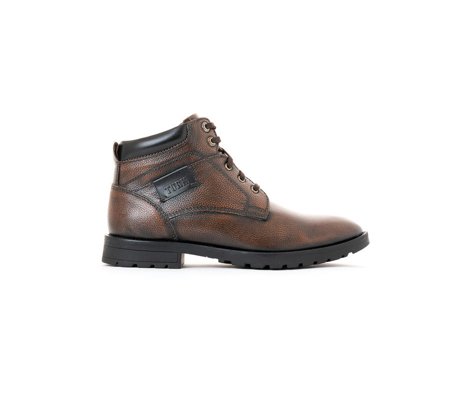 Turk Brown Leather Outdoor Boots for Men