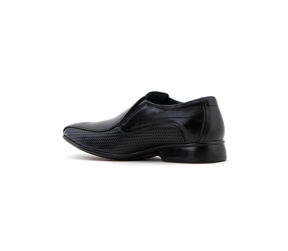 Lazard Black Leather Slip-On Formal Shoe for Men