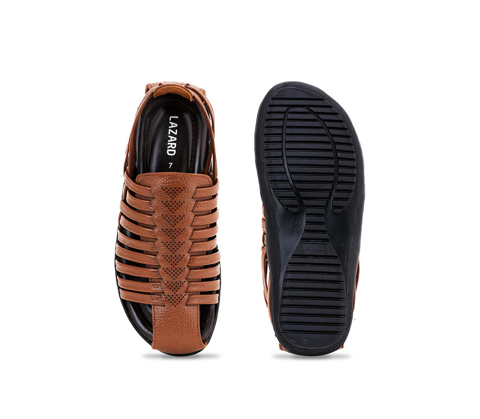 Lazard Brown Leather Gladiator Sandal for Men