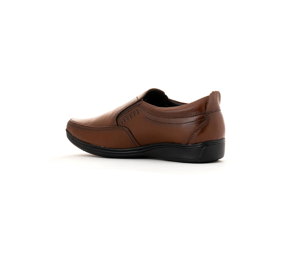 Khadim Tan Leather Slip On Formal Shoe for Men