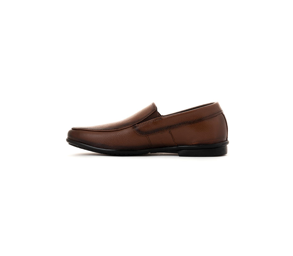 British Walkers Brown Leather Slip On Formal Shoe for Men