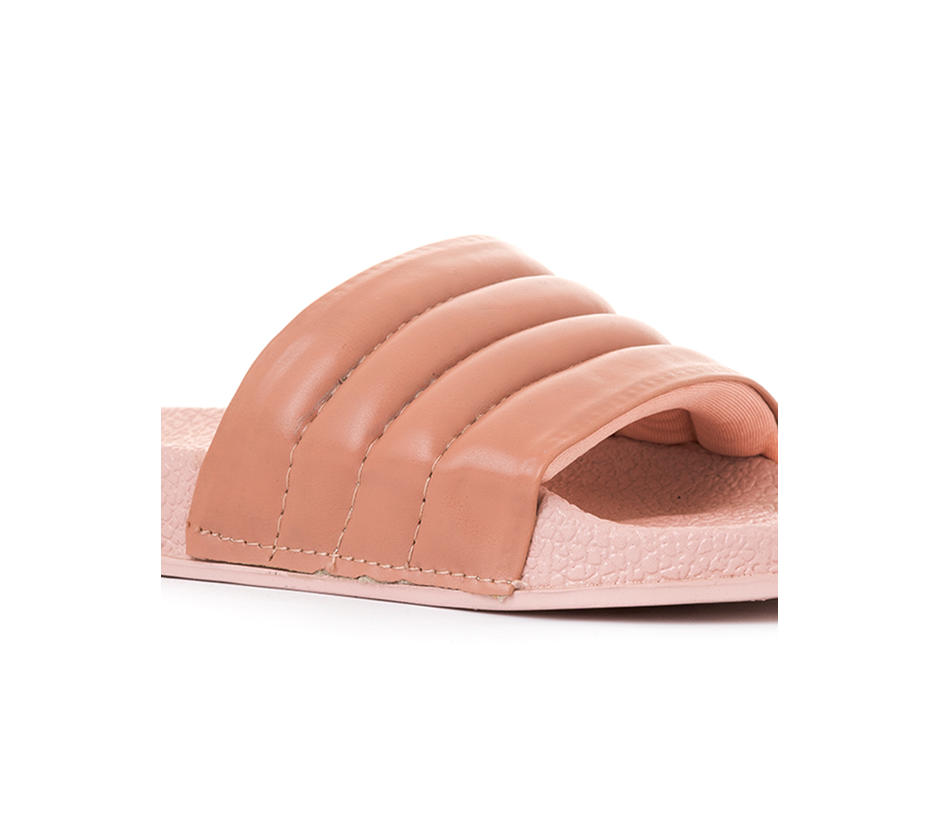Waves Peach Slide Slippers for Women