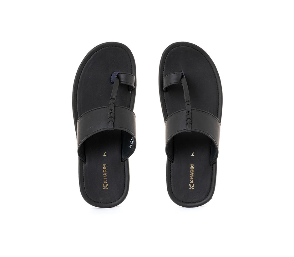 Buy Khadim Black Kolhapuri Slippers for Men Online at Khadims | 11477938161