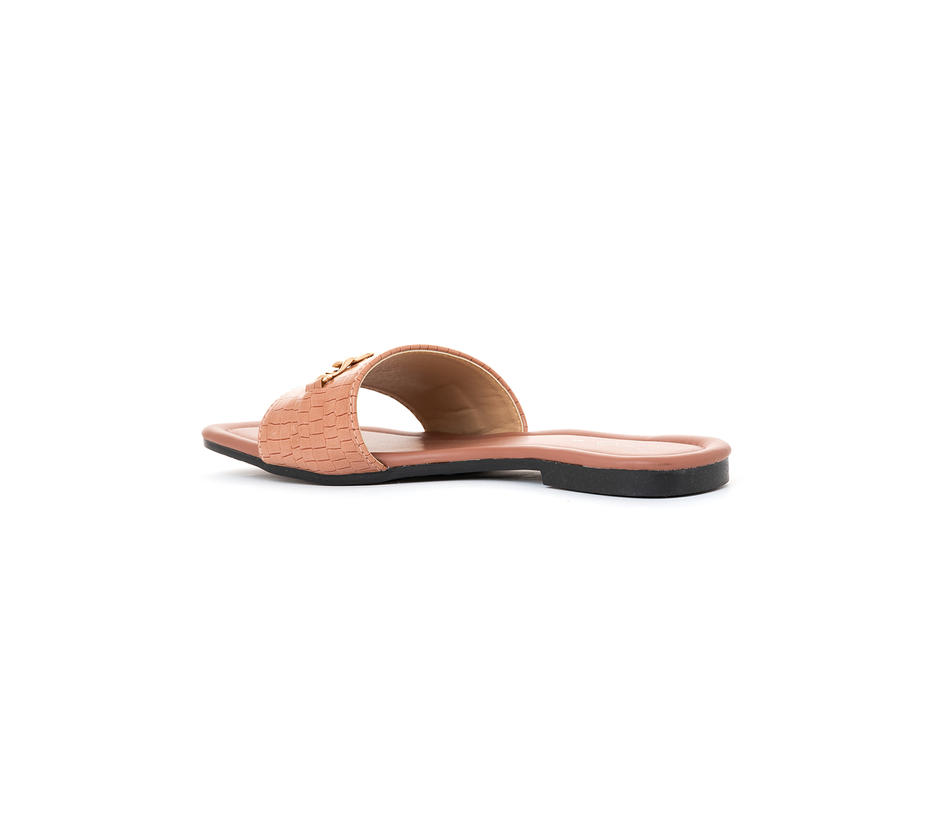 Cleo Peach Mule Flat Sandal for Women