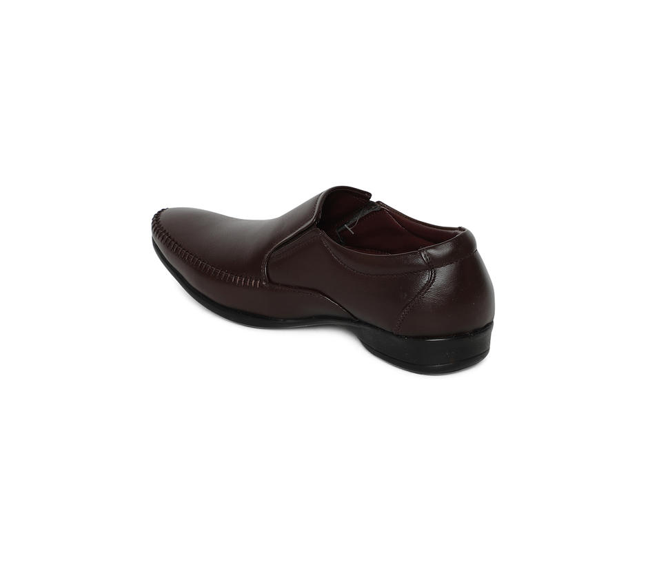 Khadim Brown Leather Slip-On Formal Shoe for Men 