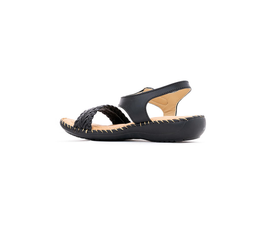 Khadim Black Flat Sandal for Women