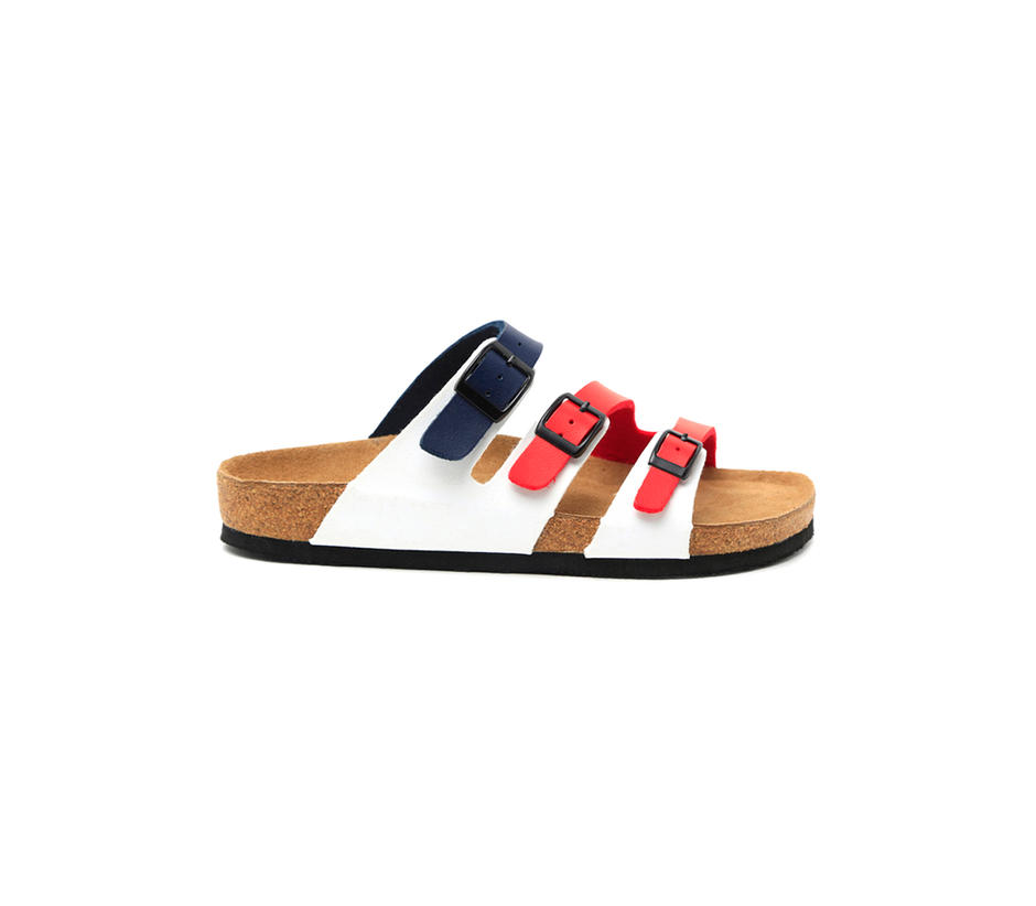 White and Red Slip-ons
