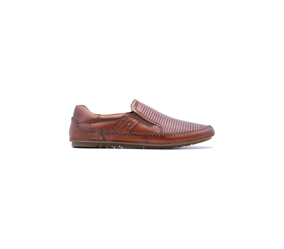 Ruosh Men Tan Textured Leather Loafers
