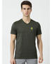 Rockit Olive V Neck Regular Fit T-Shirt