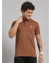 Rock.it Cotton Blend Coffee Brown Solid T-Shirt