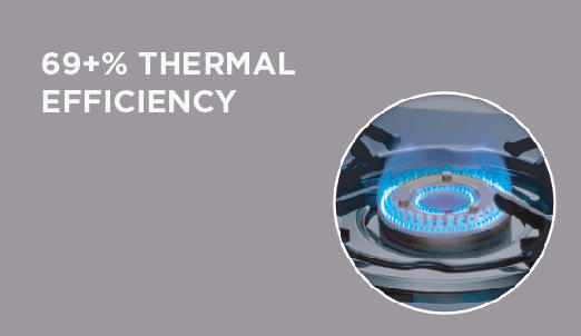 69+ Thermal efficiency %