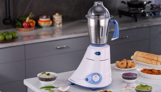 Preethi Blue Leaf Diamond MG-214 Mixer Grinder 750 Watt (Blue/White), 3 Jars & Flexi Lid, FBT Motor with 2yr Guarantee & Lifelong Free Service