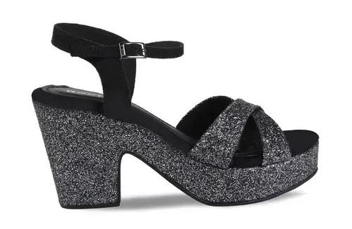 Black Block Heel Sandals